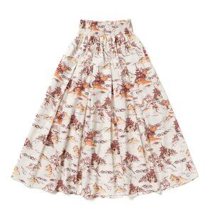 Buru Smocked Waist MIDI Skirt in Large